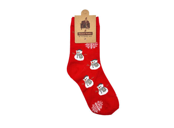 Sokk barn rød m/nisse 8-10år 75% bomull, 22% polyester, 3% elastan 