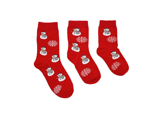 Sokk barn rød m/nisse 8-10år 75% bomull, 22% polyester, 3% elastan 