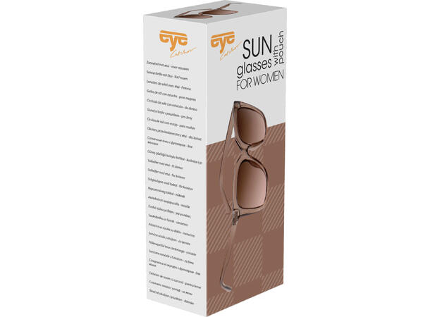 Solbriller dame akryl/rustfritt 4ass Display med 24stk. Leveres med stoffpose 