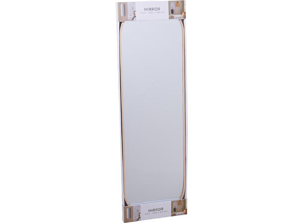 Speil ovalt 30x100 cm lys tre 