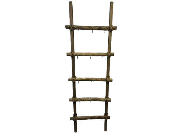 Stige m/kroker natur bambustre 45x140cm Med kroker på hvert trinn til henge 