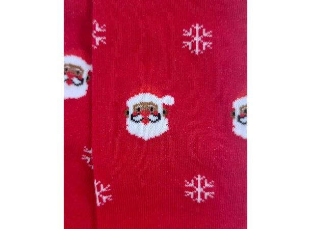 Strømpebukse barn rød m/nisse 8-10år 70% bomull, 27% polyester, 3% elastan 