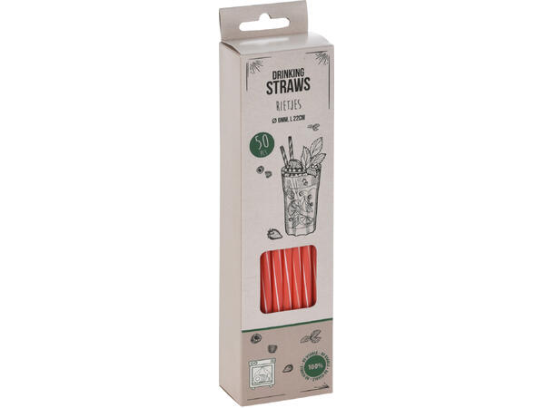 Sugerør PP 50 stk pr eske 22cm 4ass 