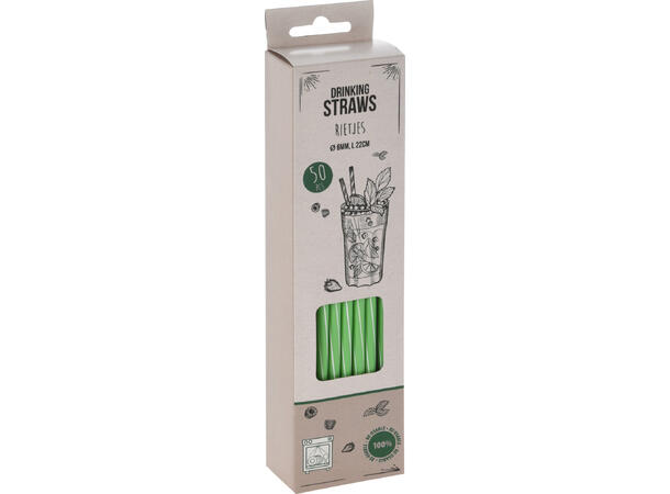 Sugerør PP 50 stk pr eske 22cm 4ass 