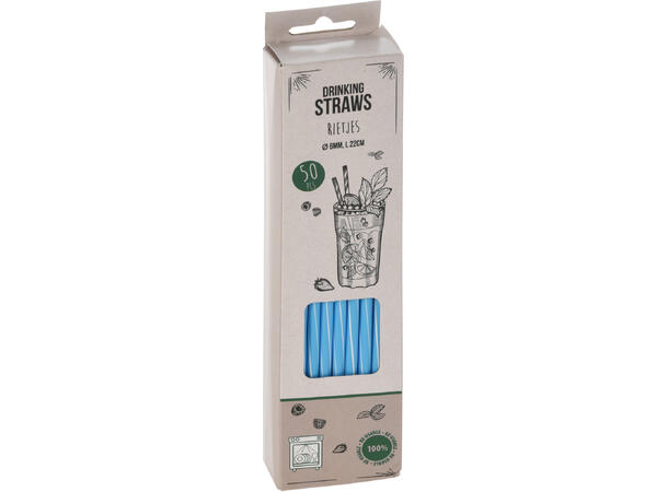 Sugerør PP 50 stk pr eske 22cm 4ass 