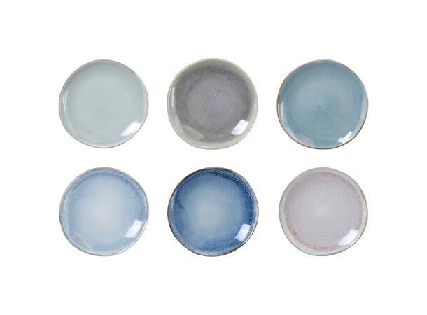 Tallerken glasert steingods 23x2cm 6ass Forpakning 6stk 