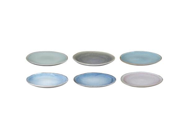 Tallerken glasert steingods 23x2cm 6ass Forpakning 6stk 