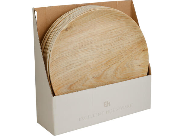 Tallerken melamin tredekor 26cm 12 stk i display 