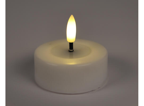 Telys maxi LED hvit plast d:7xh3cm s/3 