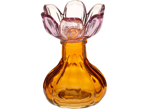 Telysestake glass blomst 7,5x10,5cm 2ass 