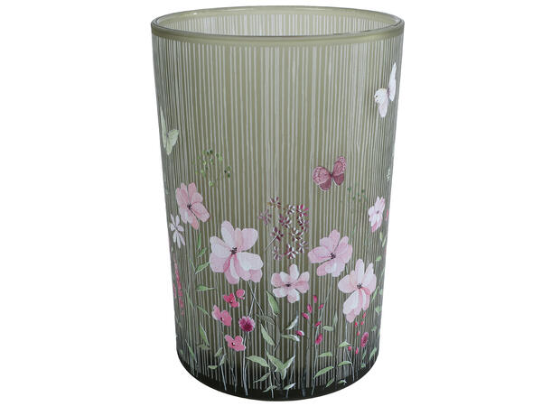 Telysglass rosa/grønn 12x18cm 2ass Forpk 8stk 