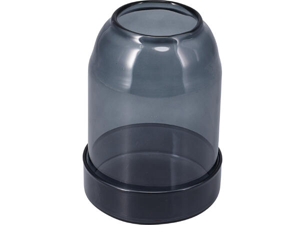 Telysholder glass 9x9x14,3cm 2ass 