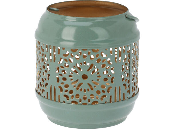 Telyslykt pastell m/gull 7,5x8,5cm 4ass Med hank 