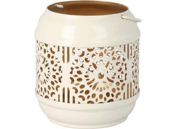 Telyslykt pastell m/gull 7,5x8,5cm 4ass Med hank 