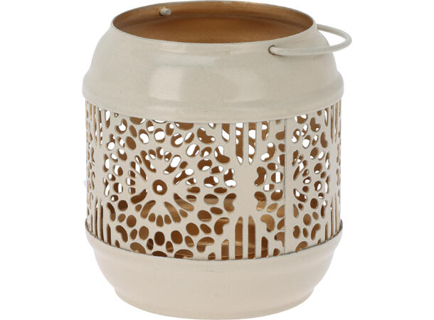 Telyslykt pastell m/gull 7,5x8,5cm 4ass Med hank 