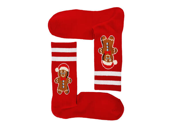 Tennissokk rød m/kakemann 36-40 75% bomull, 22% polyester, 3% elastan 