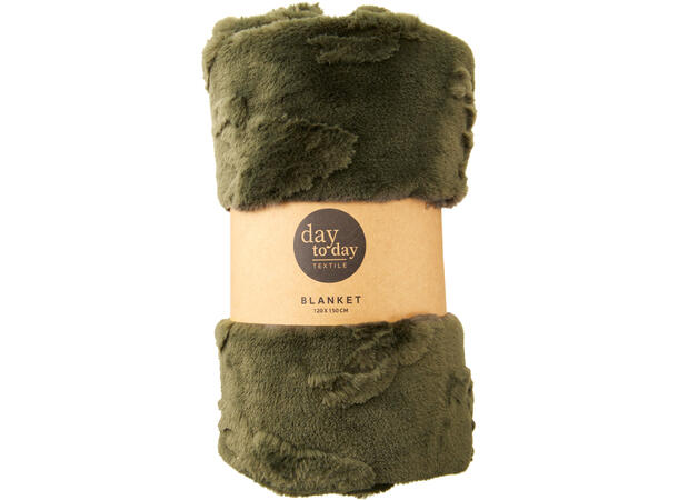 Teppe reinsdyrhode plysj 120x150cm 4ass Polyester Rød Grønn Krem Brun 