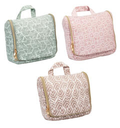 Toalettmappe m/krok pastell 26x22cm 3ass