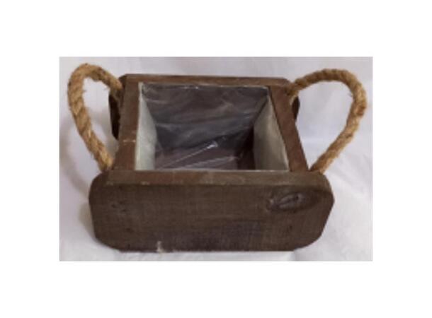 Trekasse brun 20x15,5x9,5cm Med plast 
