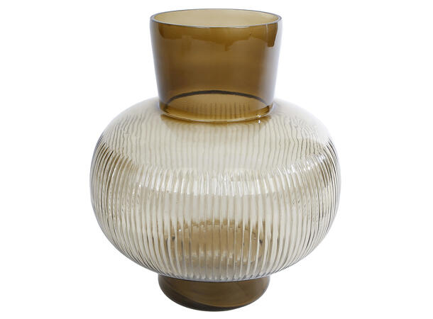 Vase glass rund brun/amber 18x18x20cm Forpakning 6stk 