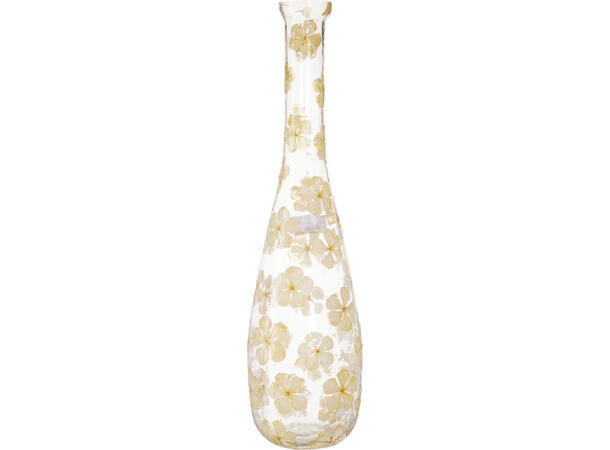 Vase m/blomstermosaikk glass 11x40cm 