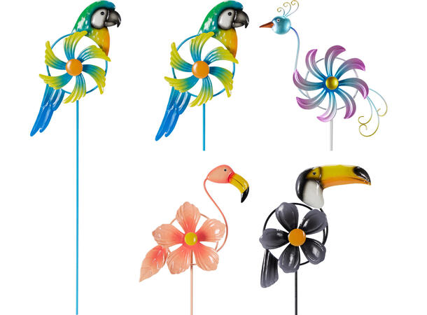 Vindmølle på pinne fugl 19x3x60cm 4ass Display med 24stk 