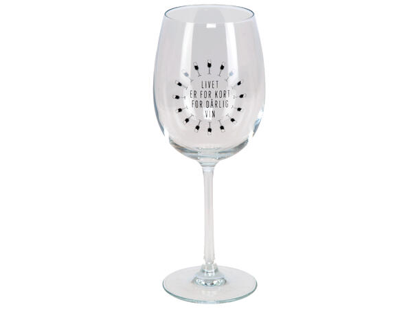 Vinglass Livet er for kort for... h:23cm Volum: 480ml. Kommer i gaveeske 