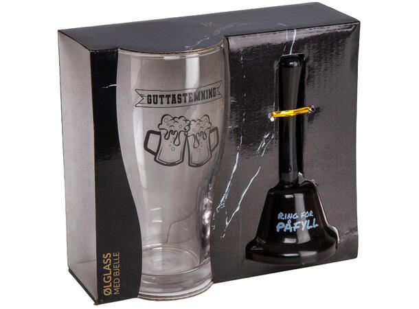 Ølglass m/bjelle Guttastemning 0,5l 16cm Bjelle: Ring for påfyll 