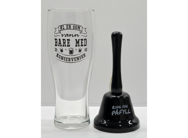 Ølglass m/bjelle Konsekvenser 0,5l 16cm Bjelle: Ring for påfyll 