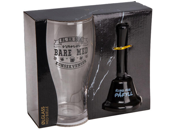 Ølglass m/bjelle Konsekvenser 0,5l 16cm Bjelle: Ring for påfyll 