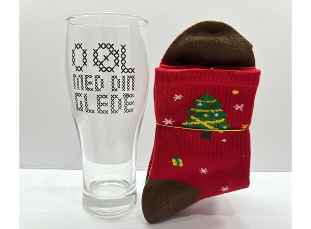 Ølglass m/sokk O Øl med din... 0,5l 16cm 