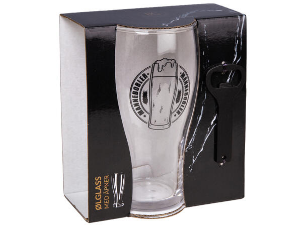 Ølglass m/åpner Mannebobler 0,5L 16cm Forpk 6stk Volum 570ml Tåler oppvaskm. 