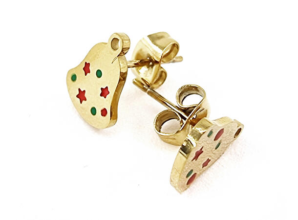 Øredobb bjelle gull par i gaveeske Sink uten kadmium, nikkel, bly 