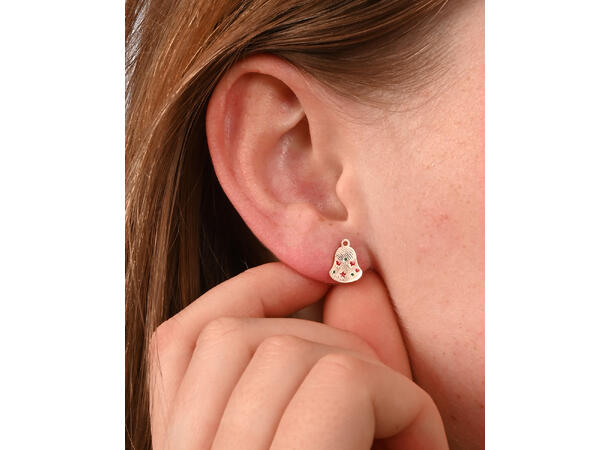 Øredobb bjelle gull par i gaveeske Sink uten kadmium, nikkel, bly 