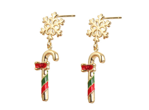 Ørering snøflak m/stokk par i gaveeske Sink uten kadmium, nikkel, bly 