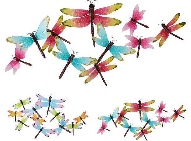 Øyenstikker metall veggdeko 73x34cm 2ass 