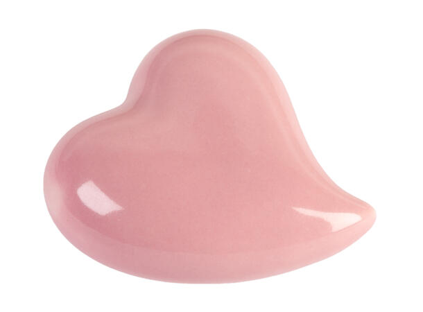 Hjerte porselen rosa 6x7x3cm Forpk 12stk 