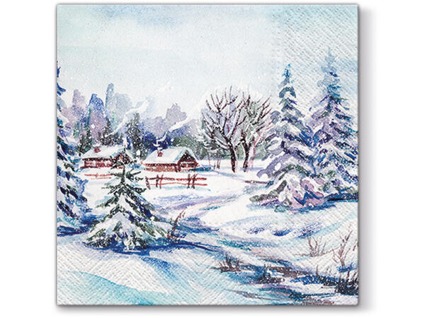 Serviett Winter Village Lunsjserviett 20 stk 3-lags 33x33cm 