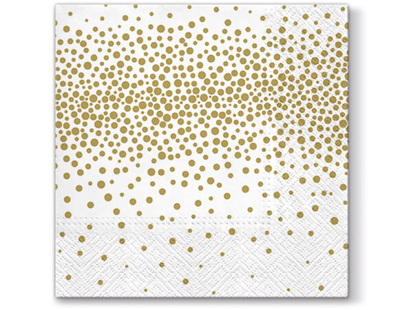 Serviett Confetti gull Lunsjserviett 20 stk 3-lags 33x33cm 