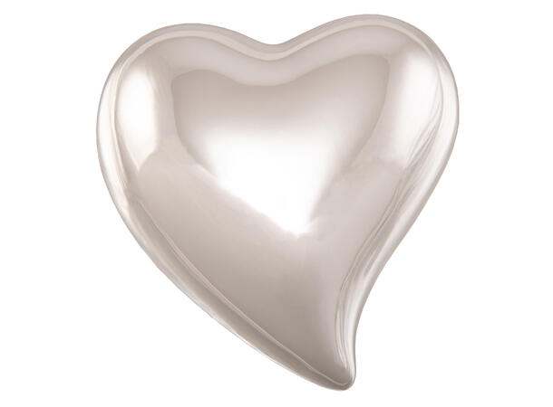 Hjerte porselen sølv 6x7x3cm 