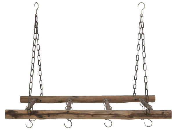 Kjøkkenrist tre/metall m/kroker 100x46cm 