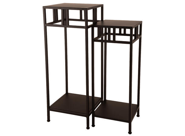 Pidestall sort metall s/2 24x24x65/28x28x75cm 