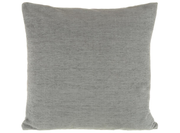 Pute 45x45cm m/trekk chenille bomull grå Pute fjær/dun 680gram fyllvekt 