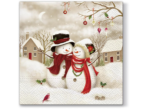 Serviett lunsj Snowy Family Lunsjserviett 20 stk 3-lags 33x33cm 