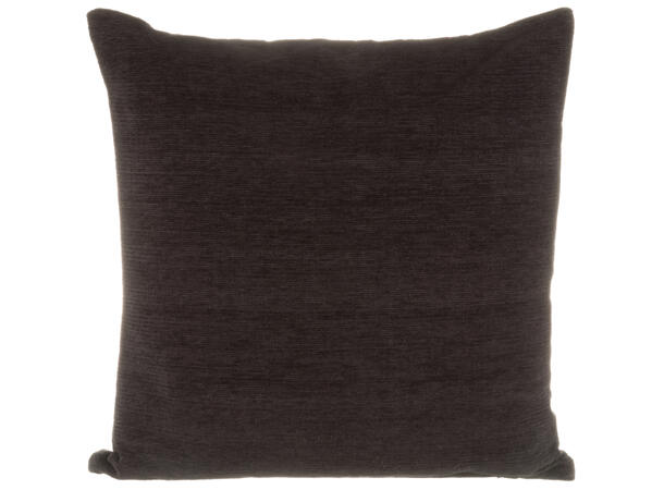 Pute 45x45cm m/trekk chenille bom. sort Pute fjær/dun 680gram fyllvekt 