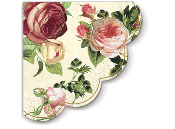 Serviett rund Rosalia Rund 12 stk 3-lags Dia:32cm 