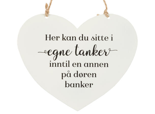 Skilt hjerte lite Her kan du sitte 13x11cm Metall 