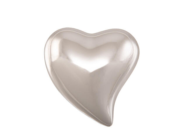 Hjerte porselen sølv 4,2x4,5x2cm 