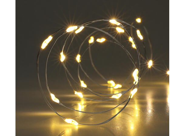 LED lyslenke 80 lys Timer 4 meter Batteri 3xAA Timer 6/18t Innendørs 