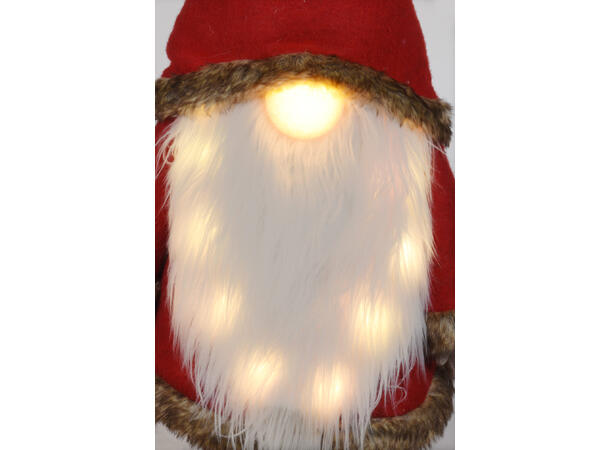 Nisse m/skjegg LED-lys/musikk 130cm Batteri 